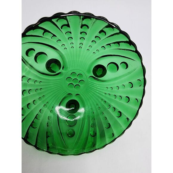 Anchor Hocking Forrest Green Small‎ Footed Burple Bowl - Picture 6 of 6